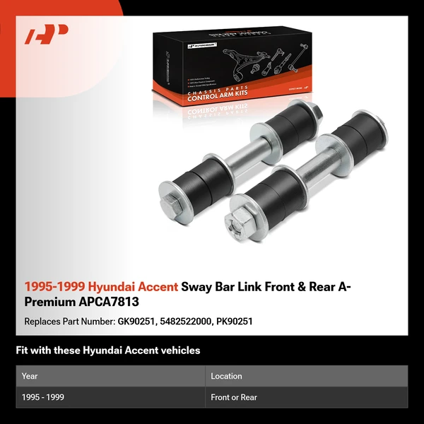 1995-1999 Hyundai Accent Sway Bar Link Front & Rear A-Premium APCA7813