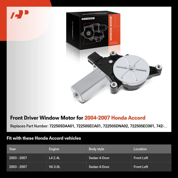 Front Driver Window Motor for 2004-2007 Honda Accord