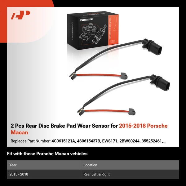 2 Pcs Rear Disc Brake Pad Wear Sensor for 2015-2018 Porsche Macan