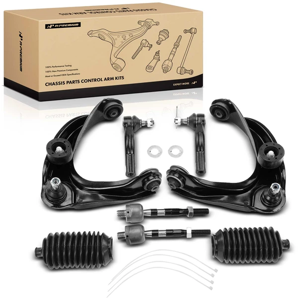 A Set of 8 Control Arm Ball Joint and Tie Rod End Kit Front Side A-Premium APCA3372