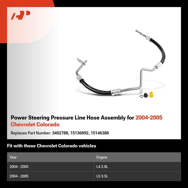 Power Steering Pressure Line Hose Assembly for 2004-2005 Chevrolet Colorado