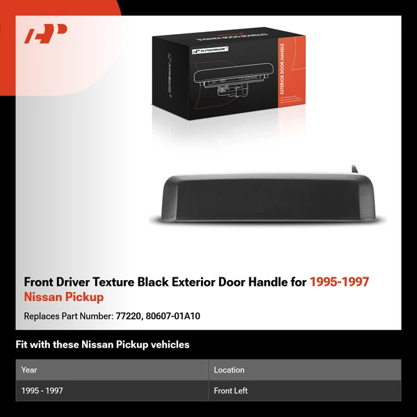 Front Driver Texture Black Exterior Door Handle for 1995-1997 Nissan Pickup