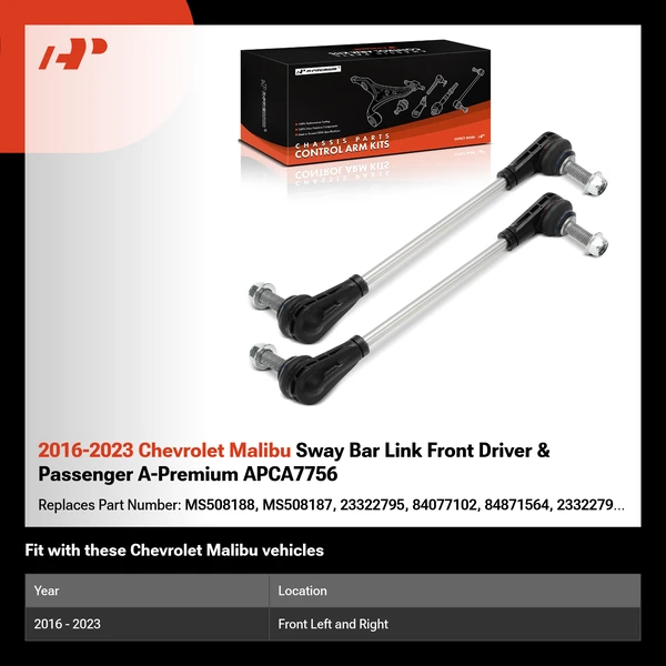 2016-2023 Chevrolet Malibu Sway Bar Link Front Driver & Passenger A-Premium APCA7756
