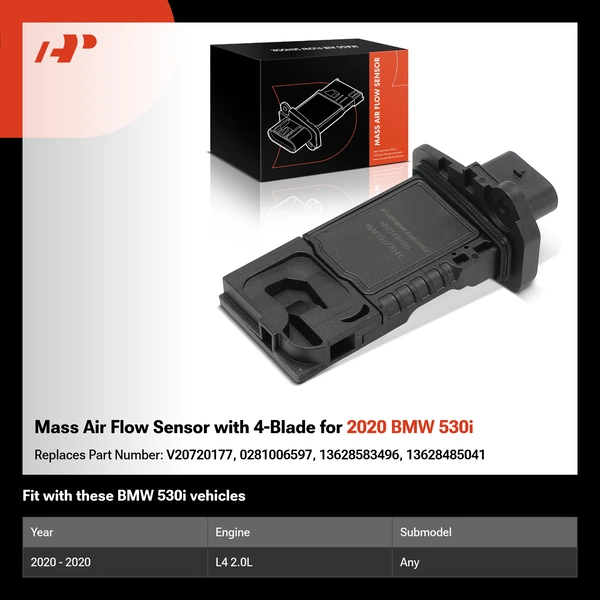 Mass Air Flow Sensor with 4-Blade for 2020 BMW 530i