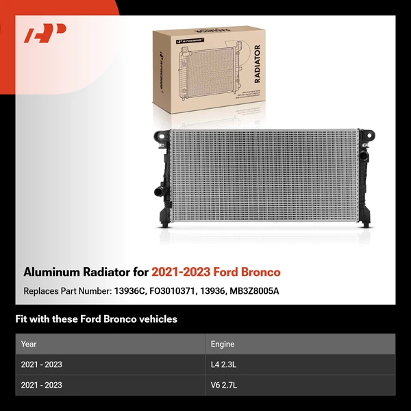 Aluminum Radiator for 2021-2023 Ford Bronco