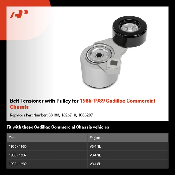 Belt Tensioner with Pulley for 1985-1989 Cadillac Commercial Chassis