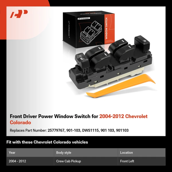 Front Driver Power Window Switch for 2004-2012 Chevrolet Colorado