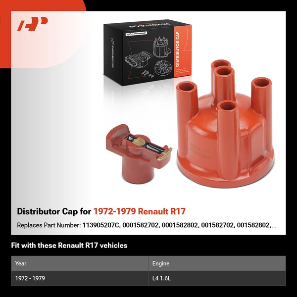 Distributor Cap for 1972-1979 Renault R17