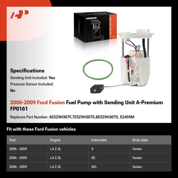 2006-2009 Ford Fusion Fuel Pump with Sending Unit A-Premium FP0161