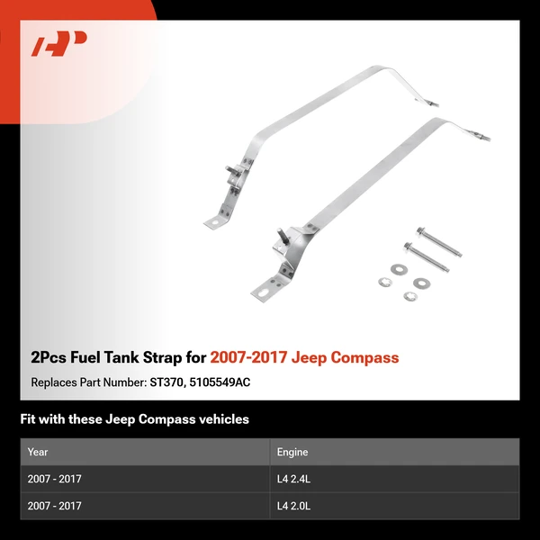 2Pcs Fuel Tank Strap for 2007-2017 Jeep Compass