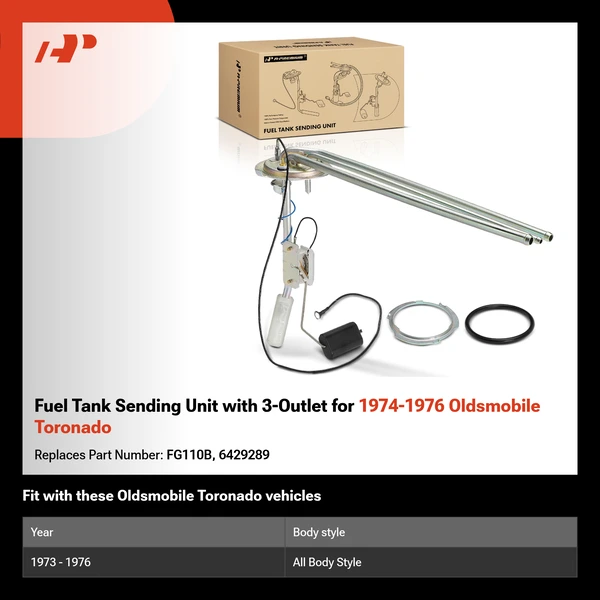 Fuel Tank Sending Unit with 3-Outlet for 1974-1976 Oldsmobile Toronado