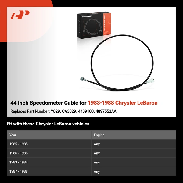 44 inch Speedometer Cable for 1983-1988 Chrysler LeBaron