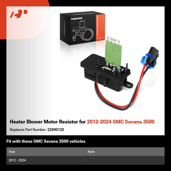 Heater Blower Motor Resistor for 2012-2024 GMC Savana 3500