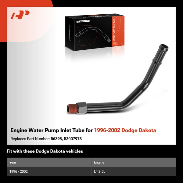 Engine Water Pump Inlet Tube for 1996-2002 Dodge Dakota