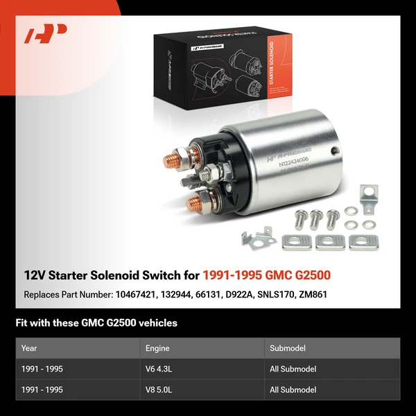 12V Starter Solenoid Switch for 1991-1995 GMC G2500