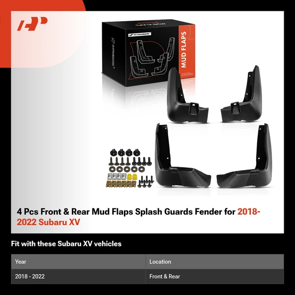 4 Pcs Front & Rear Mud Flaps Splash Guards Fender for 2018-2022 Subaru XV