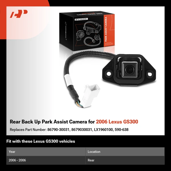 Rear Back Up Park Assist Camera for 2006 Lexus GS300