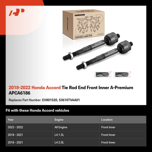 2018-2022 Honda Accord Tie Rod End Front Inner A-Premium APCA6186