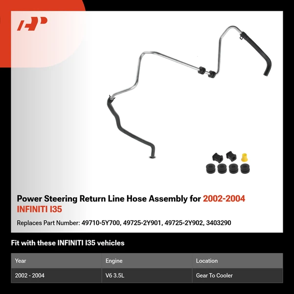 Power Steering Return Line Hose Assembly for 2002-2004 INFINITI I35
