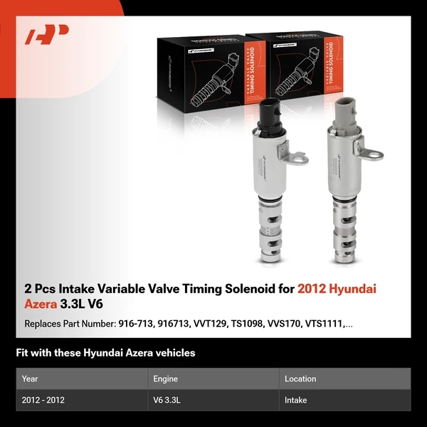 2 Pcs Intake Variable Valve Timing Solenoid for 2012 Hyundai Azera 3.3L V6