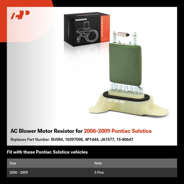 AC Blower Motor Resistor for 2006-2009 Pontiac Solstice