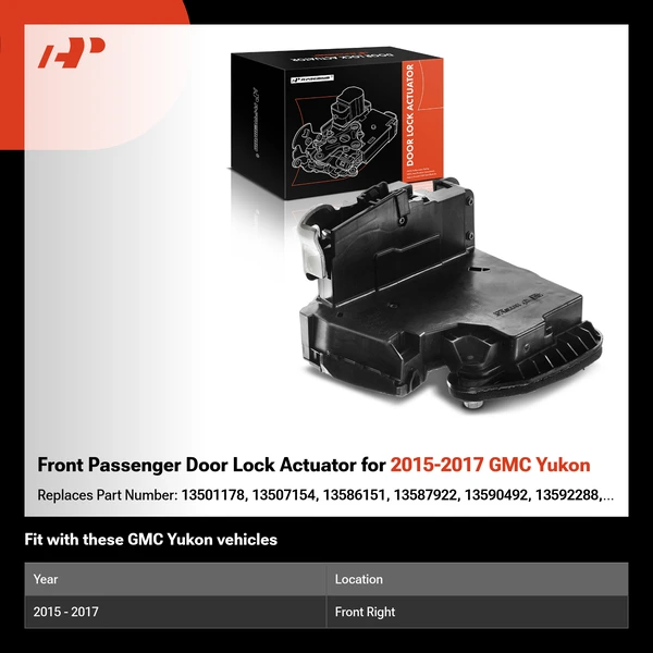 Front Passenger Door Lock Actuator for 2015-2017 GMC Yukon