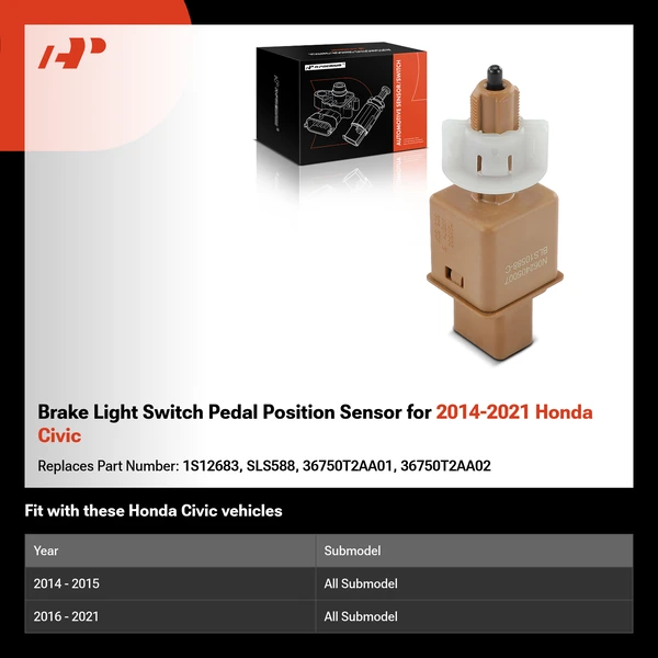 Brake Light Switch Pedal Position Sensor for 2014-2021 Honda Civic