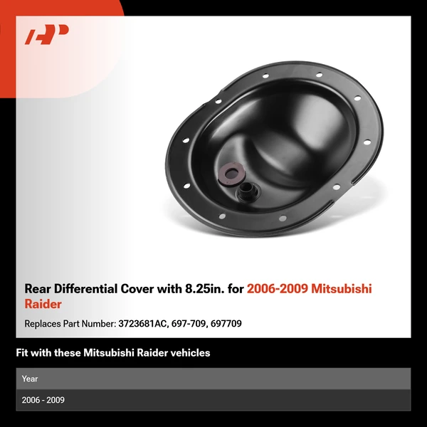 Rear Differential Cover with 8.25in. for 2006-2009 Mitsubishi Raider
