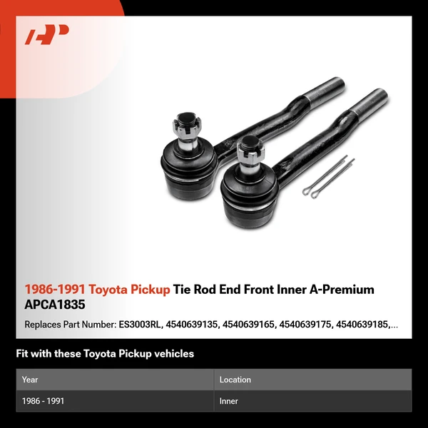 1986-1991 Toyota Pickup Tie Rod End Front Inner A-Premium APCA1835