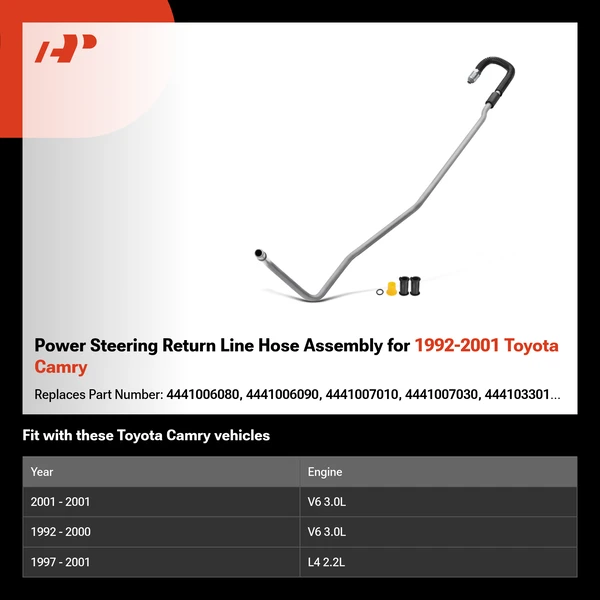 Power Steering Return Line Hose Assembly for 1992-2001 Toyota Camry