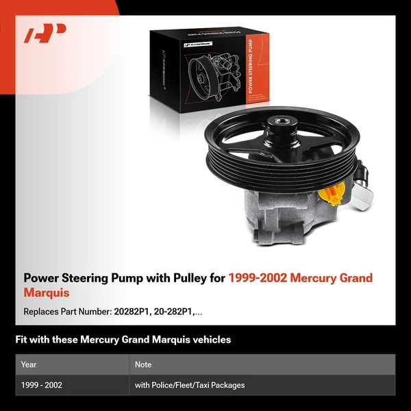 Power Steering Pump with Pulley for 1999-2002 Mercury Grand Marquis