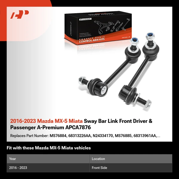 2016-2023 Mazda MX-5 Miata Sway Bar Link Front Driver & Passenger A-Premium APCA7876
