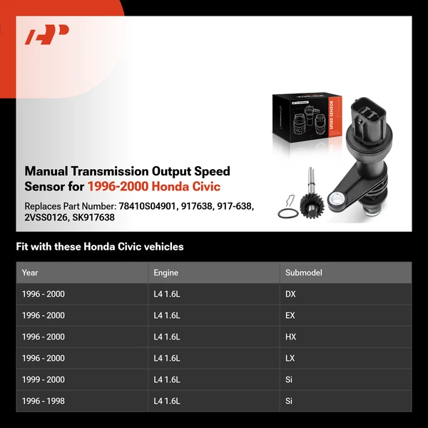 Manual Transmission Output Speed Sensor for 1996-2000 Honda Civic