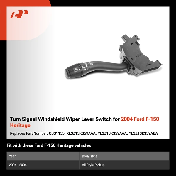 Turn Signal Windshield Wiper Lever Switch for 2004 Ford F-150 Heritage