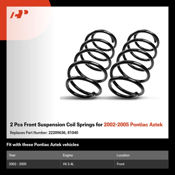 2 Pcs Front Suspension Coil Springs for 2002-2005 Pontiac Aztek