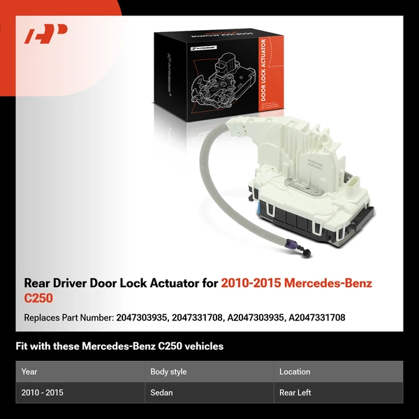 Rear Driver Door Lock Actuator for 2010-2015 Mercedes-Benz C250