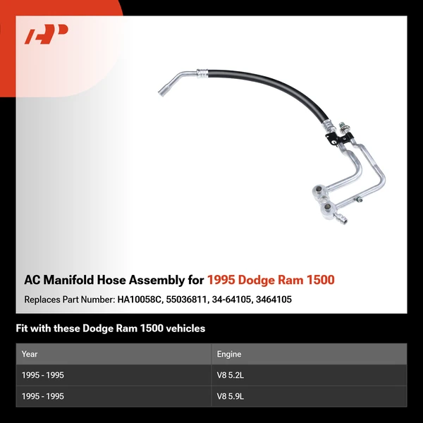 AC Manifold Hose Assembly for 1995 Dodge Ram 1500