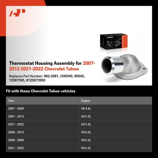 Thermostat Housing Assembly for 2007-2013 2021-2022 Chevrolet Tahoe