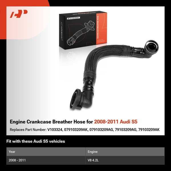 Engine Crankcase Breather Hose for 2008-2011 Audi S5