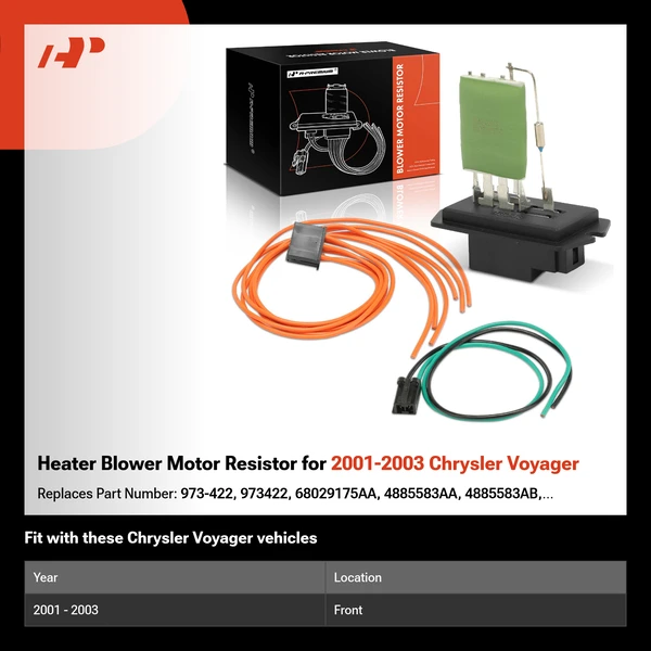 Heater Blower Motor Resistor for 2001-2003 Chrysler Voyager