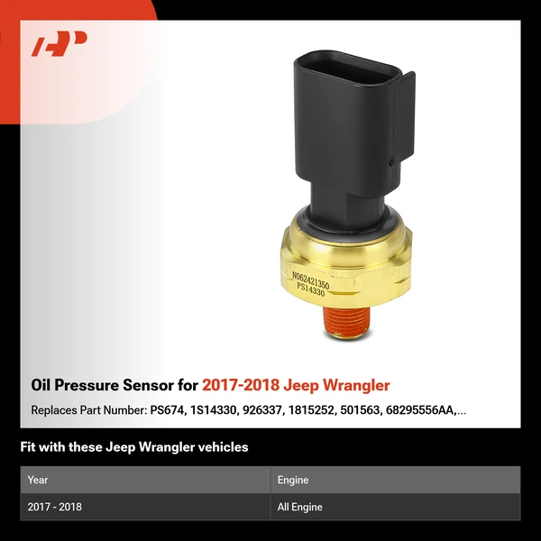 Oil Pressure Sensor for 2017-2018 Jeep Wrangler