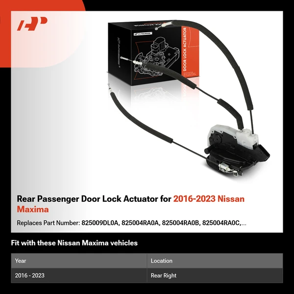 Rear Passenger Door Lock Actuator for 2016-2023 Nissan Maxima