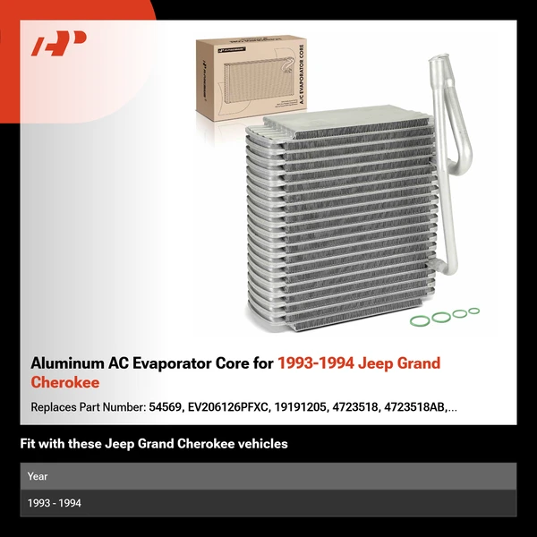 Aluminum AC Evaporator Core for 1993-1994 Jeep Grand Cherokee