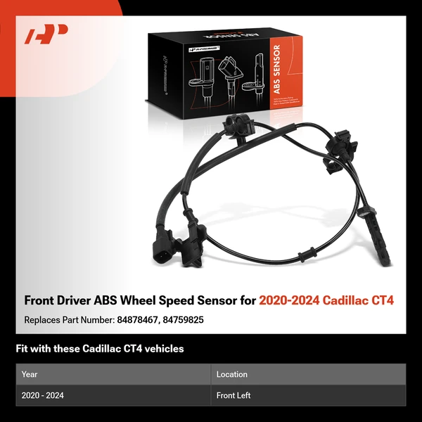 Front Driver ABS Wheel Speed Sensor for 2020-2024 Cadillac CT4