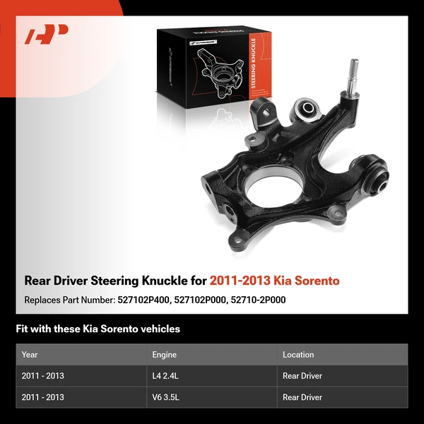 Rear Driver Steering Knuckle for 2011-2013 Kia Sorento