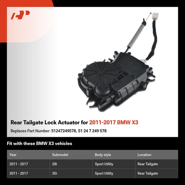 Rear Tailgate Lock Actuator for 2011-2017 BMW X3
