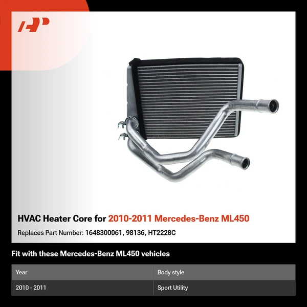 HVAC Heater Core for 2010-2011 Mercedes-Benz ML450