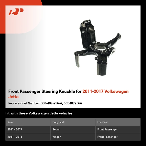 Front Passenger Steering Knuckle for 2011-2017 Volkswagen Jetta