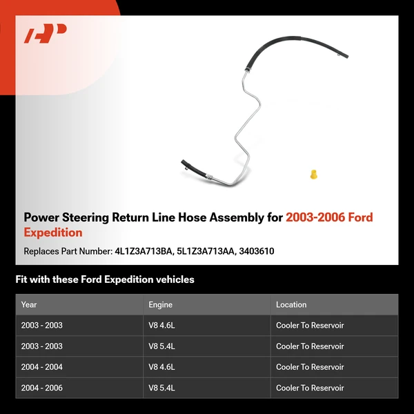 Power Steering Return Line Hose Assembly for 2003-2006 Ford Expedition