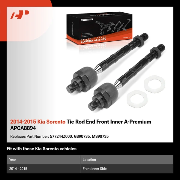 2014-2015 Kia Sorento Tie Rod End Front Inner A-Premium APCA8894